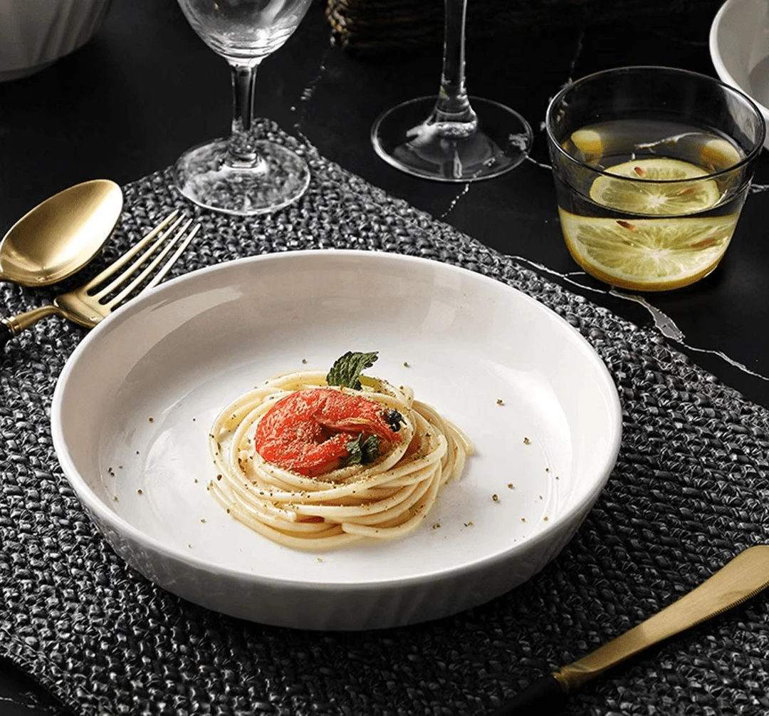 【4只装】盘子家用菜盘陶瓷创意深盘ins高颜值餐具简约菜碟餐盘深盘