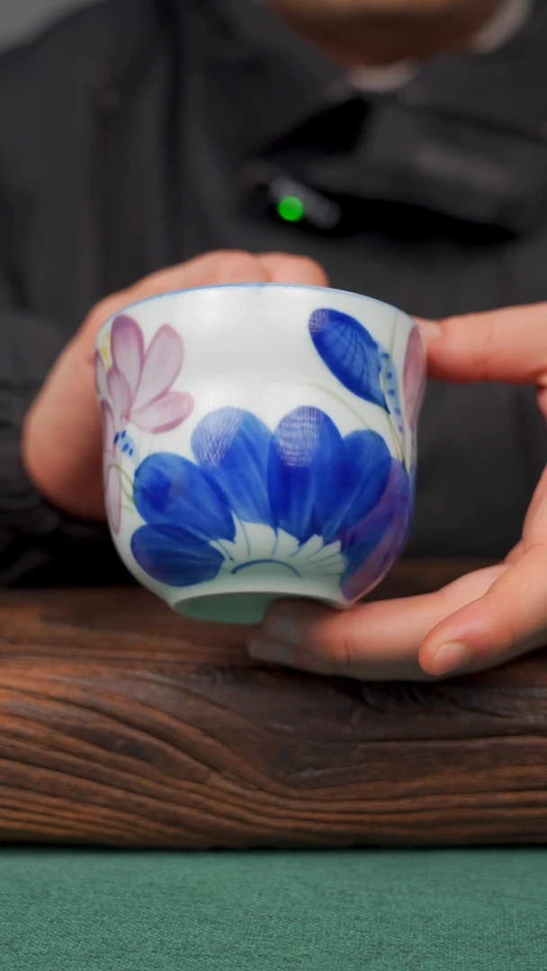 【闪购商品】瓷片42寻一缕瓷香杯釉下手工手绘瓷器