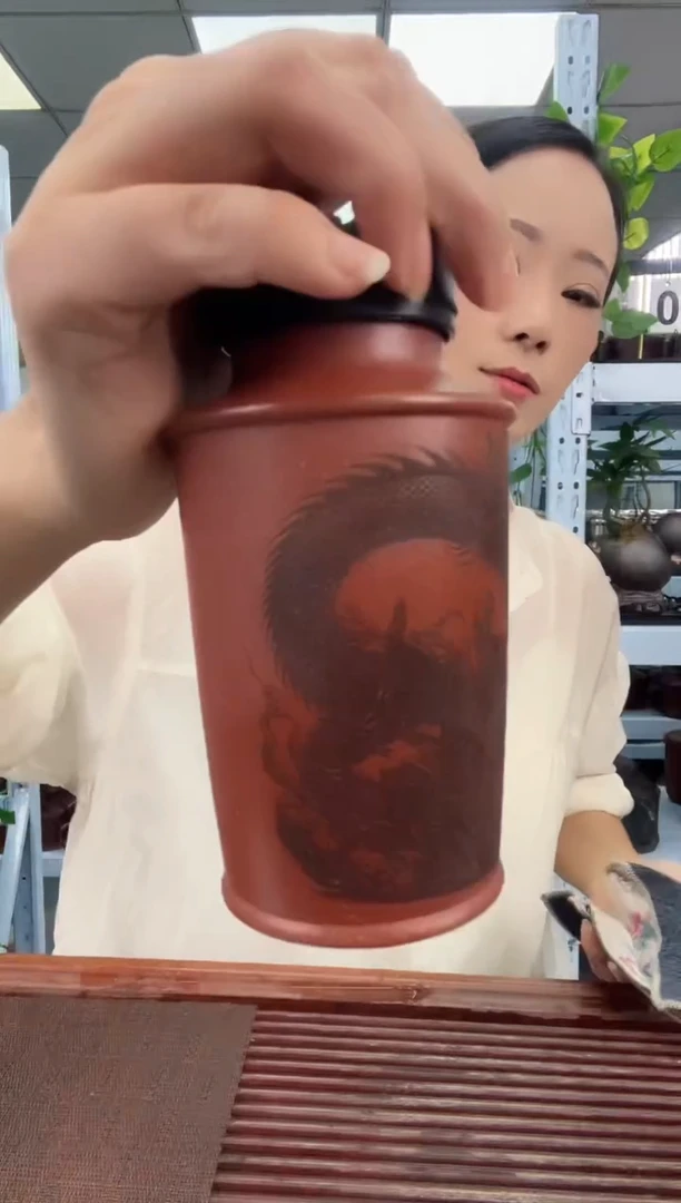 宜兴原矿紫砂全手工盖杯