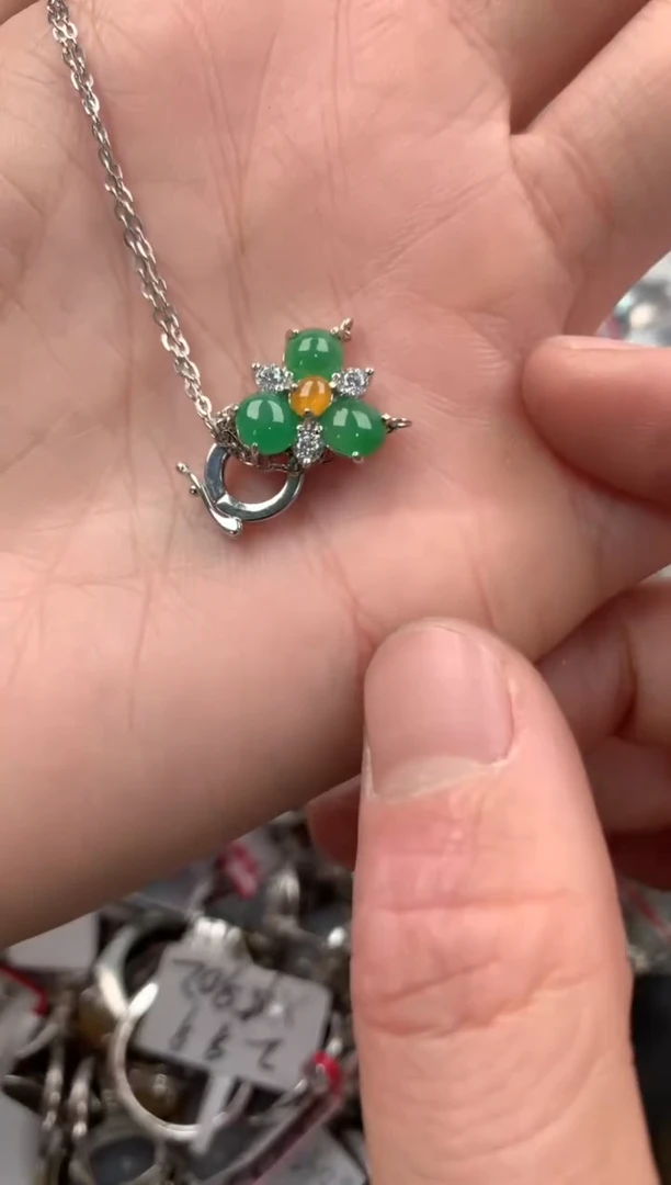 银S925镶嵌戒指翡翠999----3