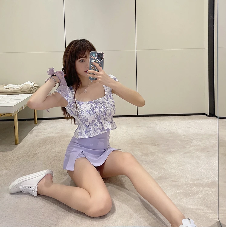 【no退no换】21T0147甜美开衩半裙