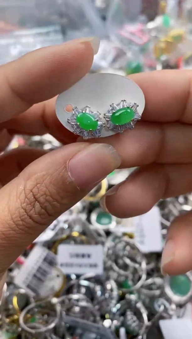 银S925镶嵌戒指翡翠111---3