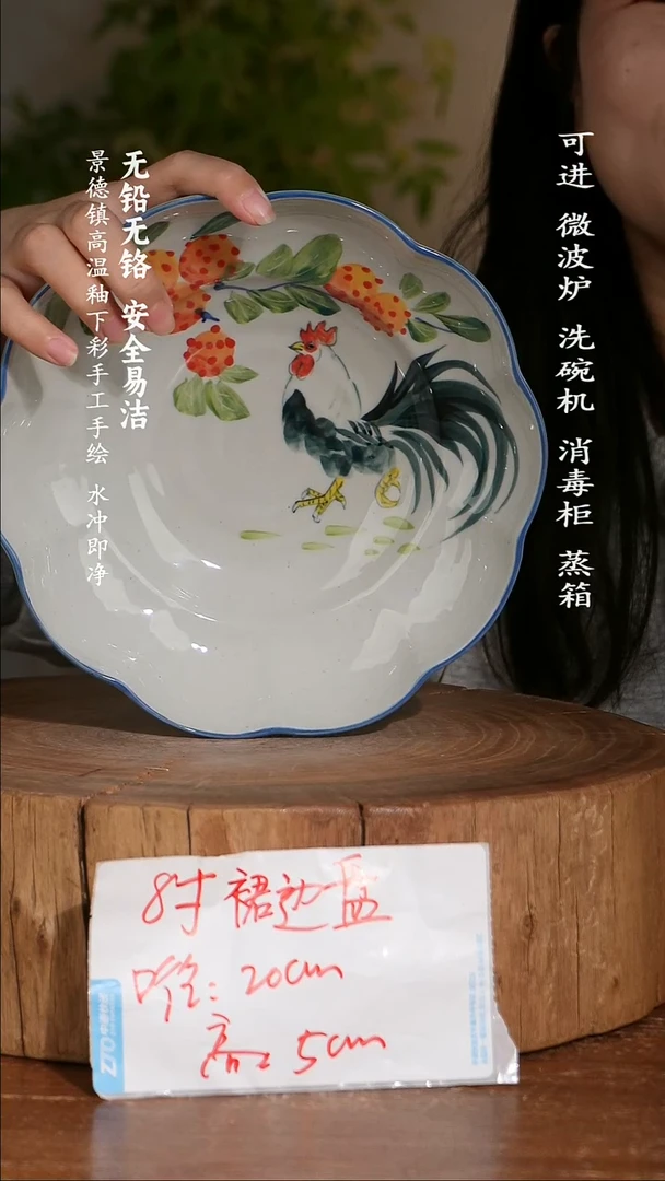 碗陶瓷景德镇高温瓷釉下彩手绘陶瓷