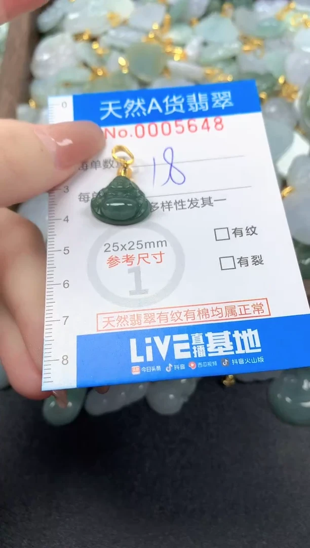 颈饰未镶嵌翡翠净货挂件-5648