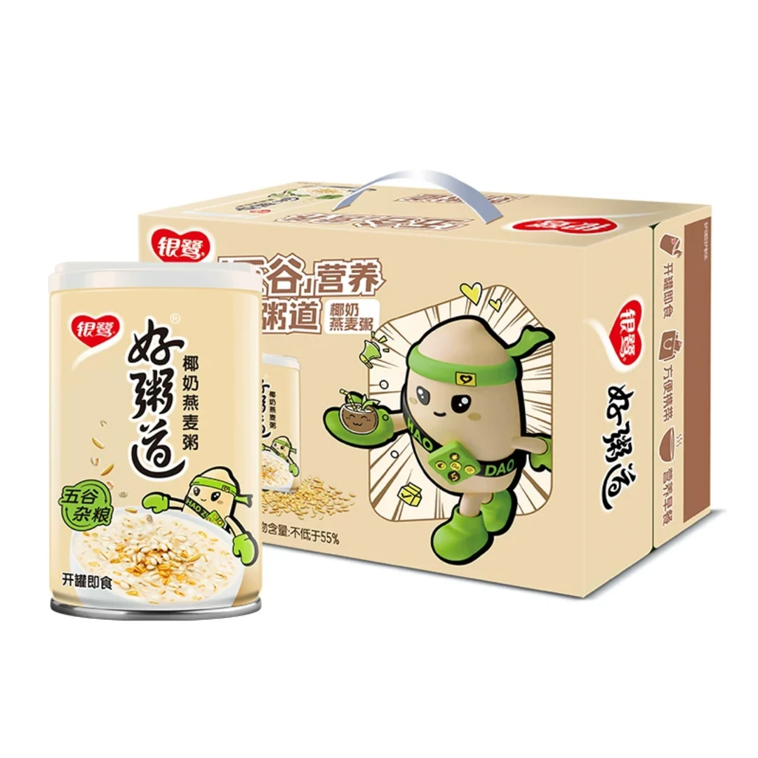 【荆门次日达】银鹭好粥道椰奶燕麦粥280g*12罐早餐