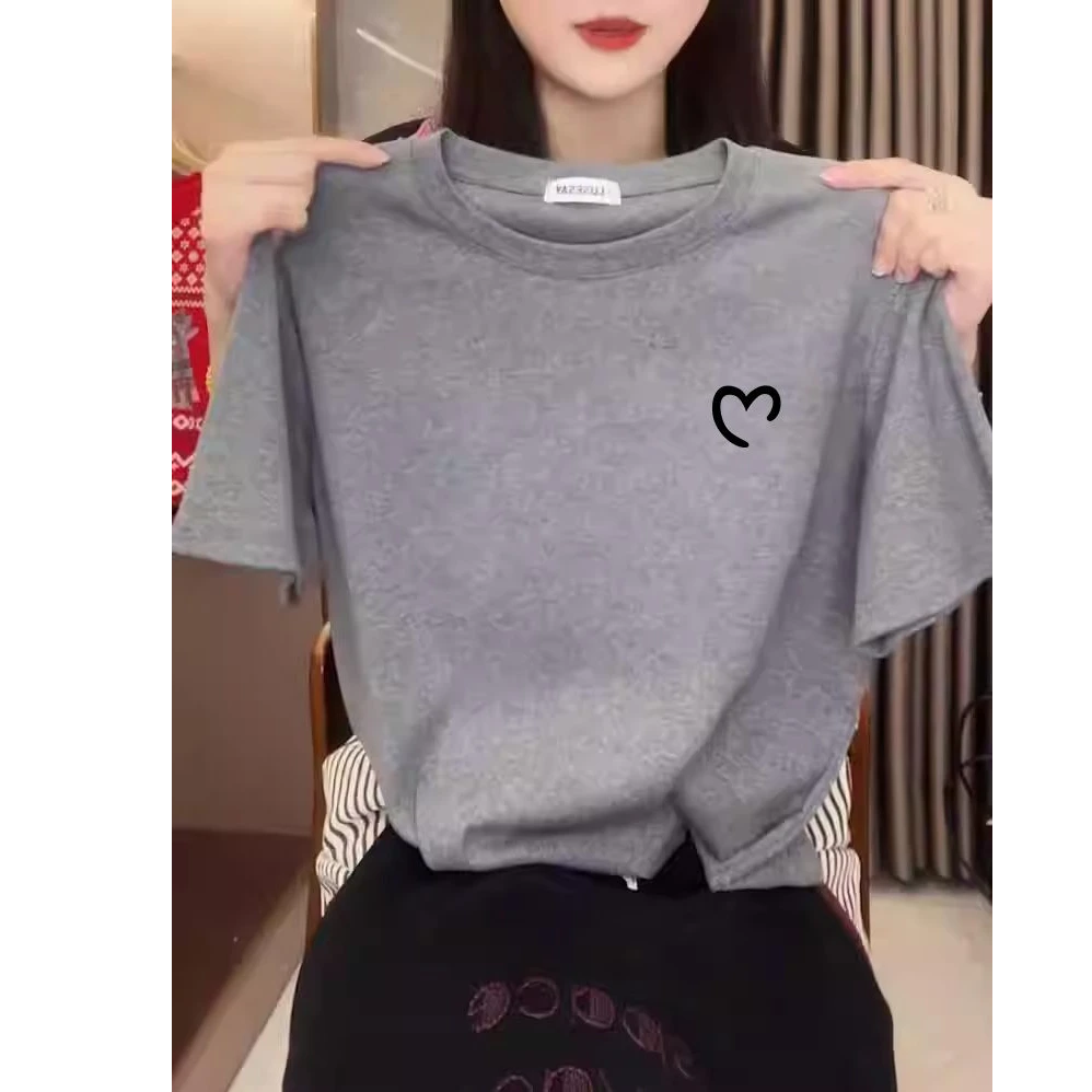 正肩纯棉短袖t恤女新款简约时尚百搭洋气上衣韩版潮打底衫夏秋季