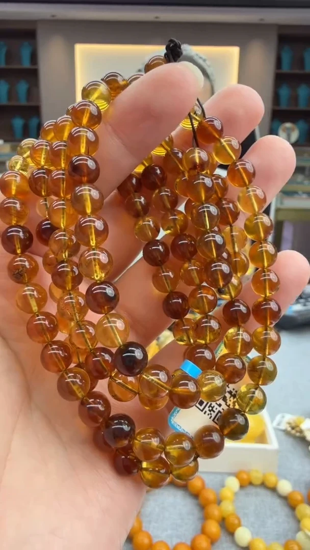 手链琥珀未镶嵌4秒拍号 假一罚三
