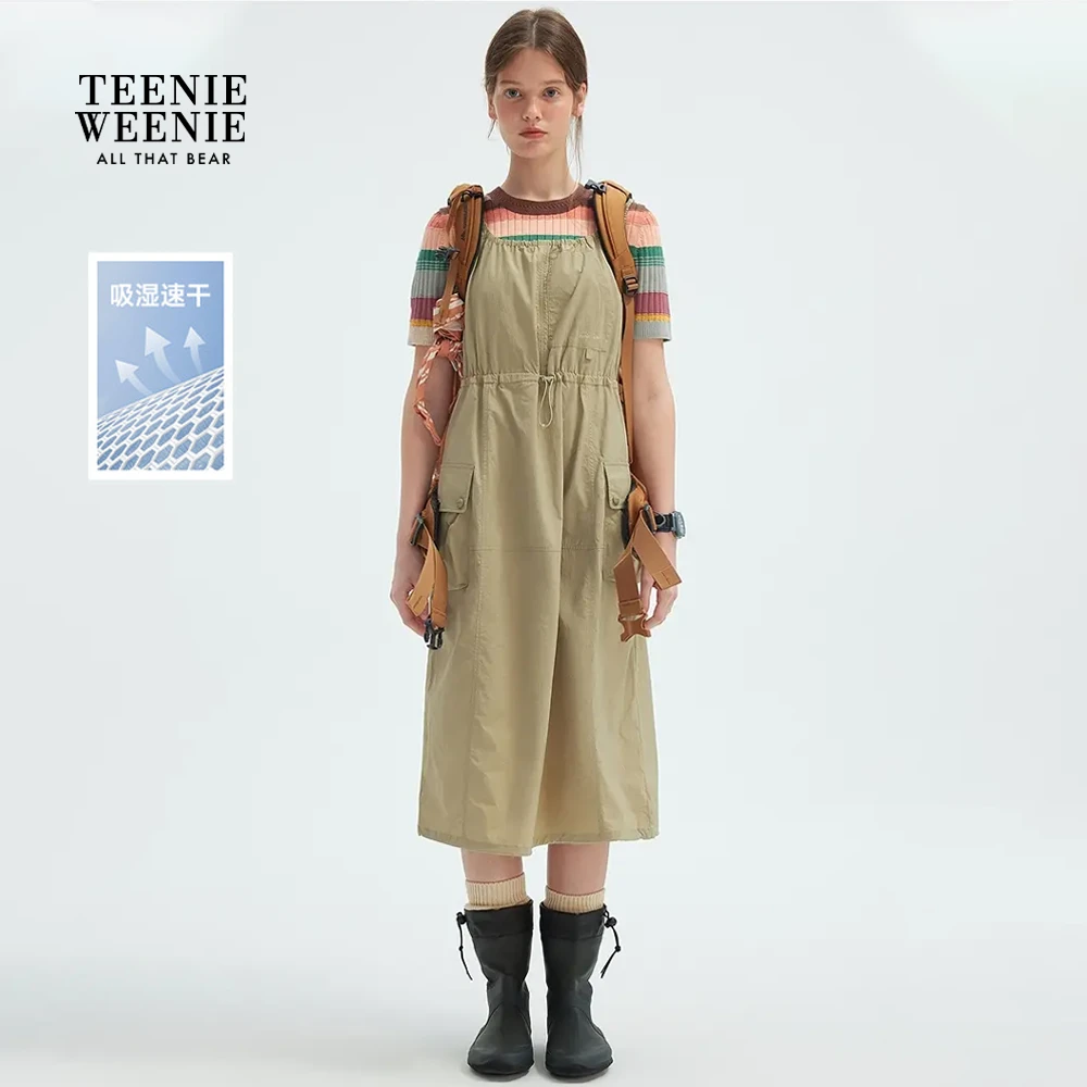 【吸湿速干】TeenieWeenie小熊连衣裙2025轻户外无袖裙TTOW253701T