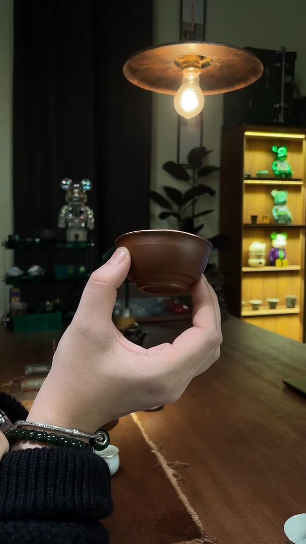 包铜碗口紫砂杯.