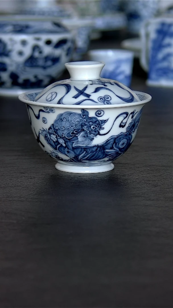 其他瓷狮子盖碗111