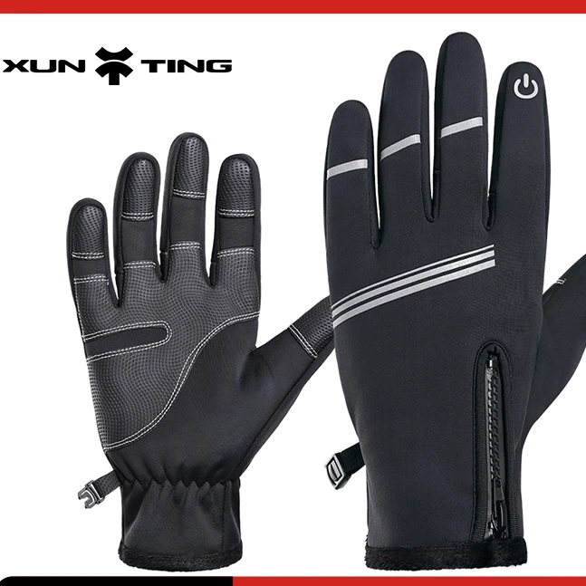 迅霆冬季骑行手套男保暖防寒防风防水全指山地公路车摩托车自行车