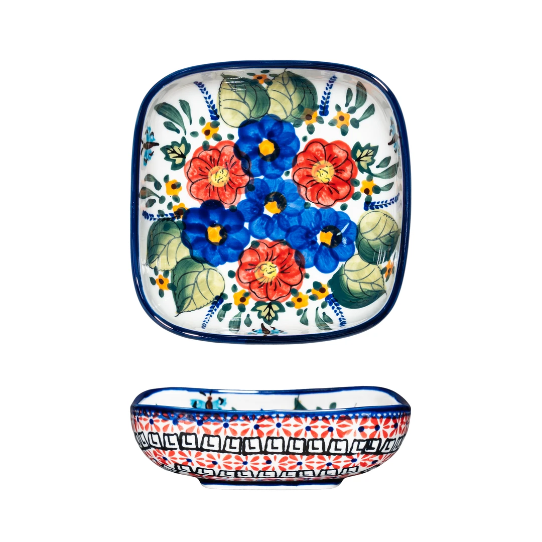 【SILESIA/出口原单】手绘西里西亚（红）-6寸四方深碟两个装