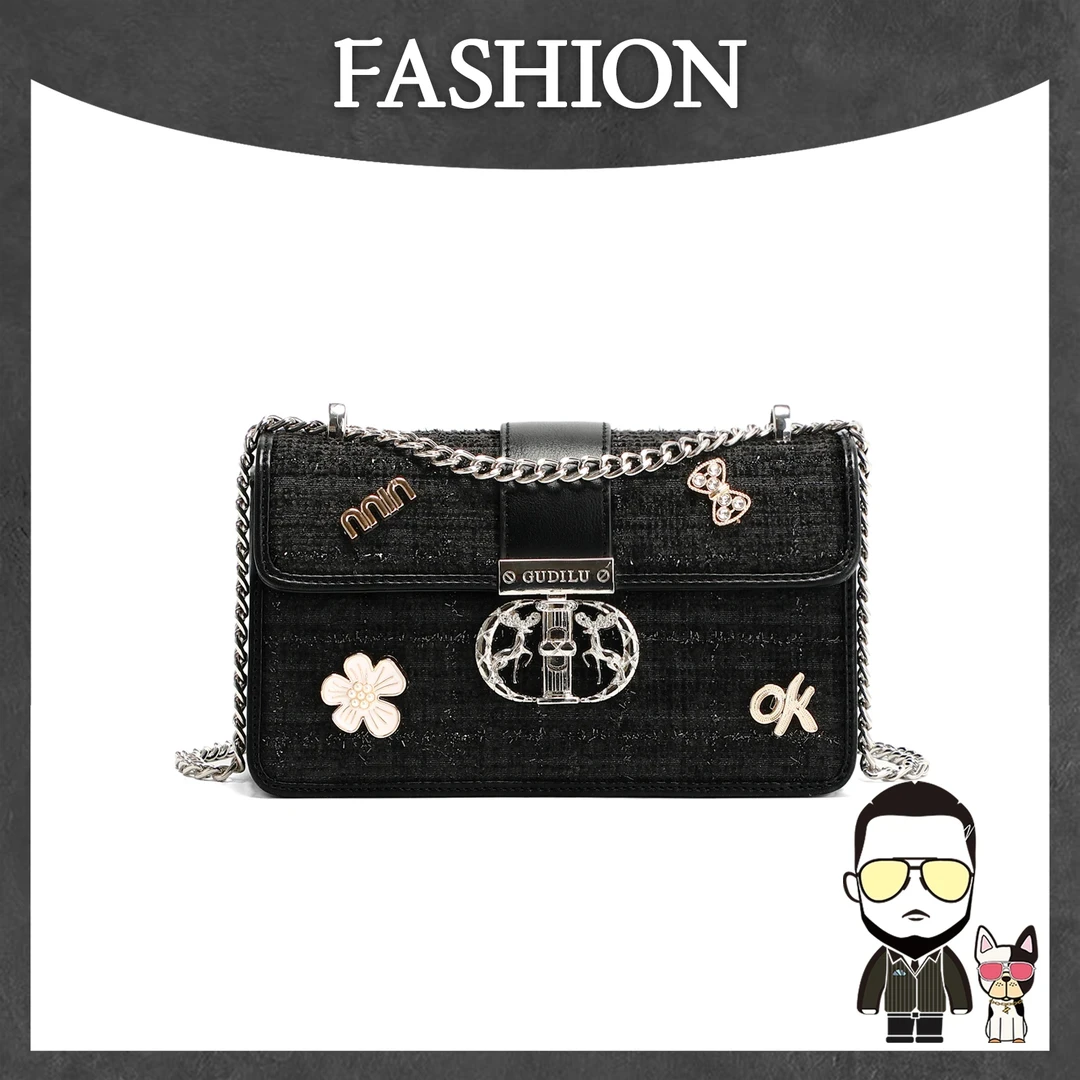 【左九设计师】GUDILU/古迪鹿 精致工艺时尚小香风小方包斜挎包G032