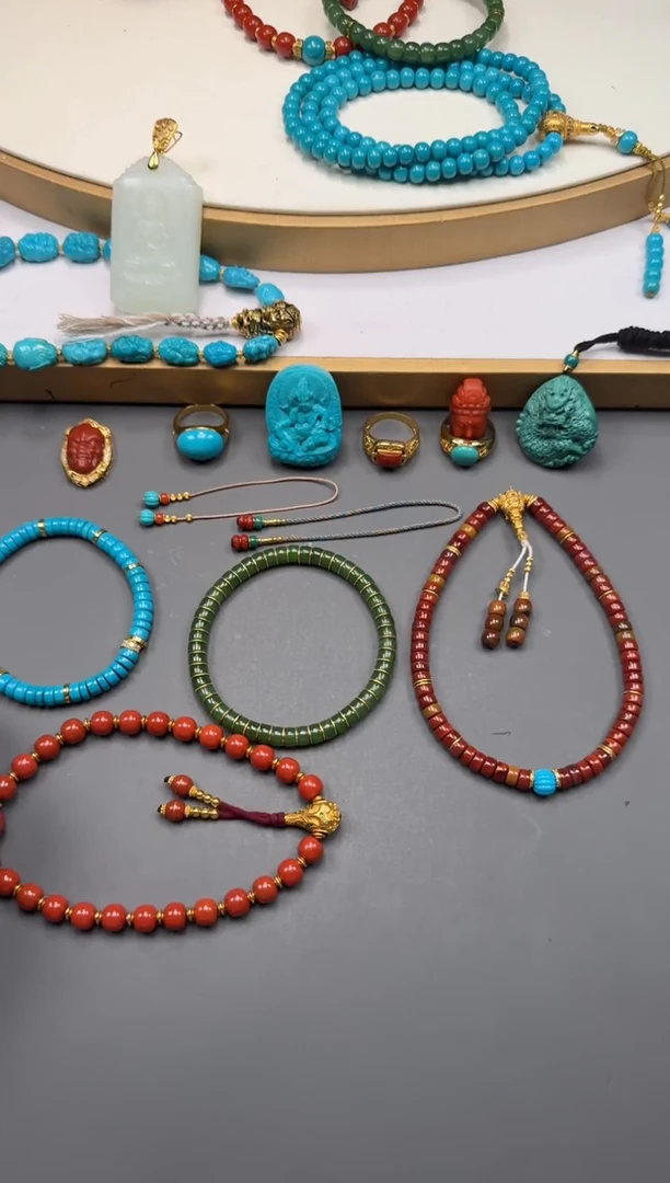 18K金镶嵌配饰南红玛瑙复***~11111