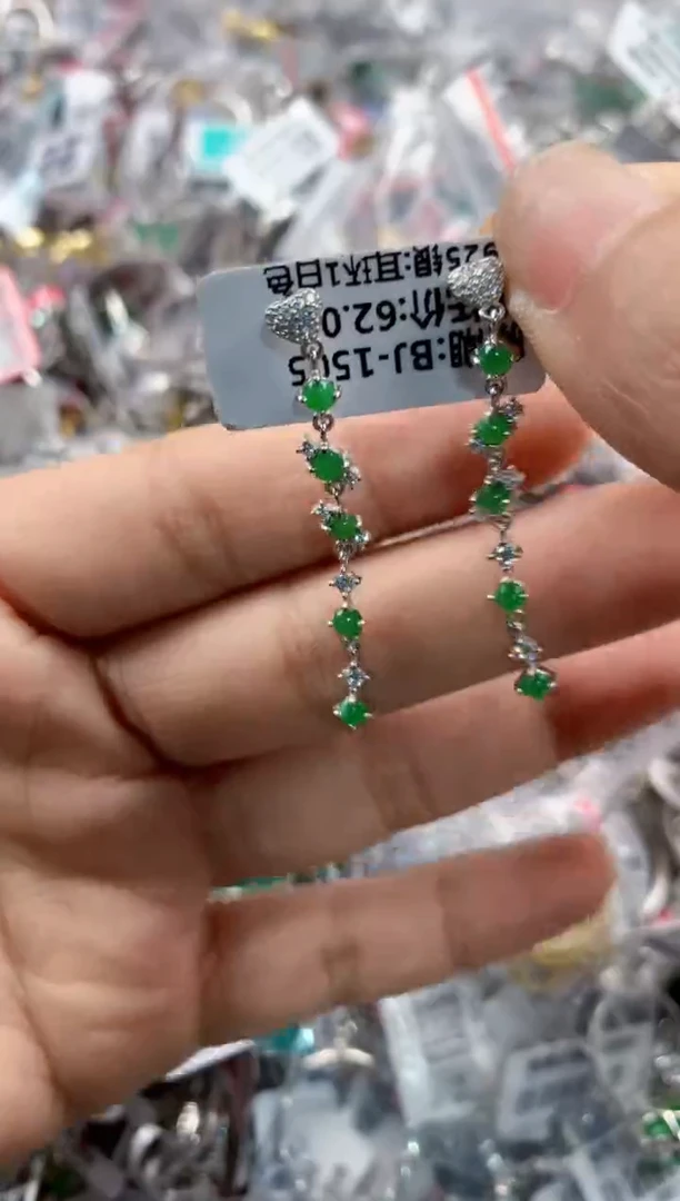 银S925镶嵌戒指翡翠1111---7