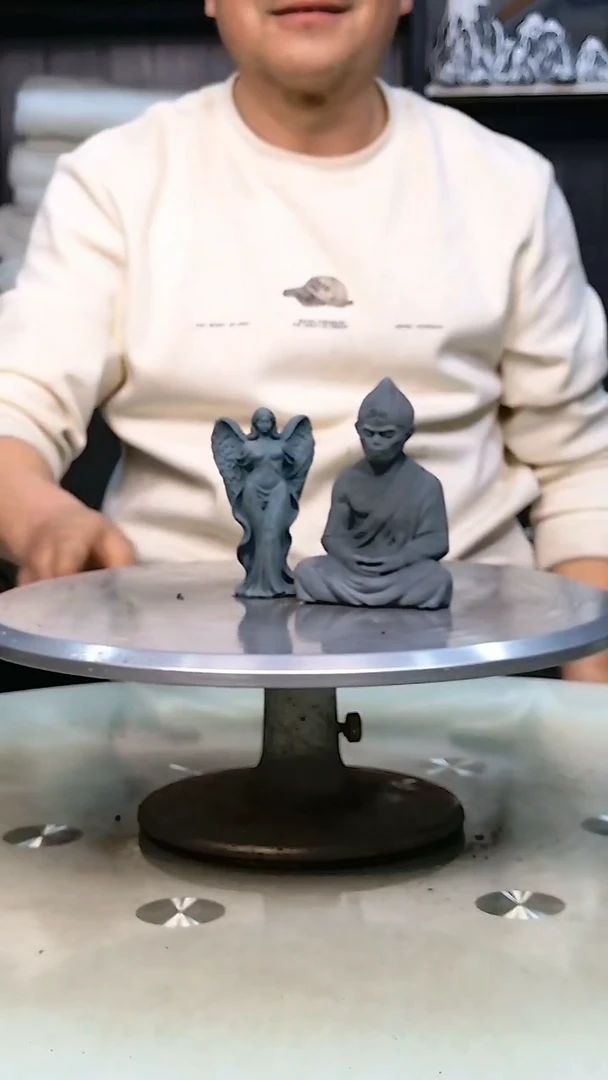 青砂石天使悟空一对9.9