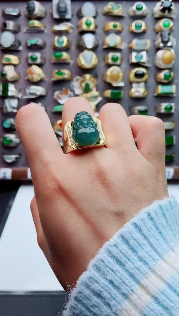 未镶嵌戒指翡翠天然翡翠男戒