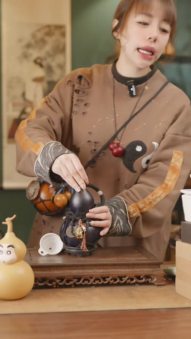 【闪购商品】61号精品天然大漆工艺防渗内胆酒葫芦~