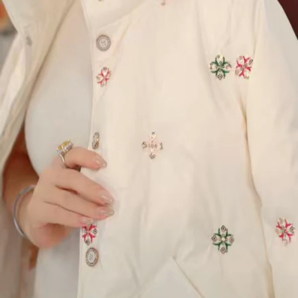 [甄选大朵鸭绒]25年冬暖白修身减龄保暖白鸭绒羽绒服E-23-LLGD