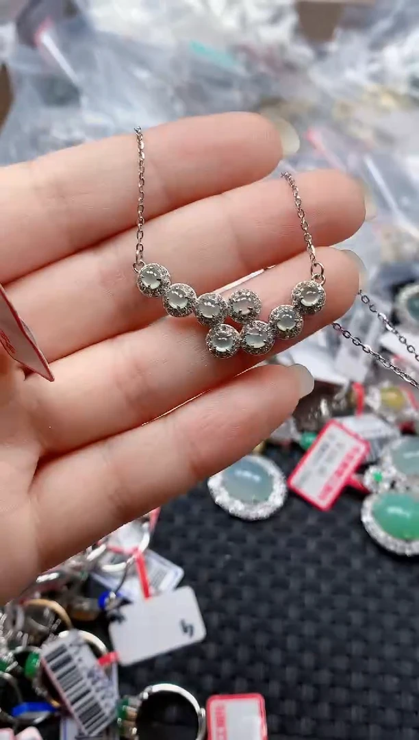 银S925镶嵌戒指翡翠天然A货缅甸翡翠