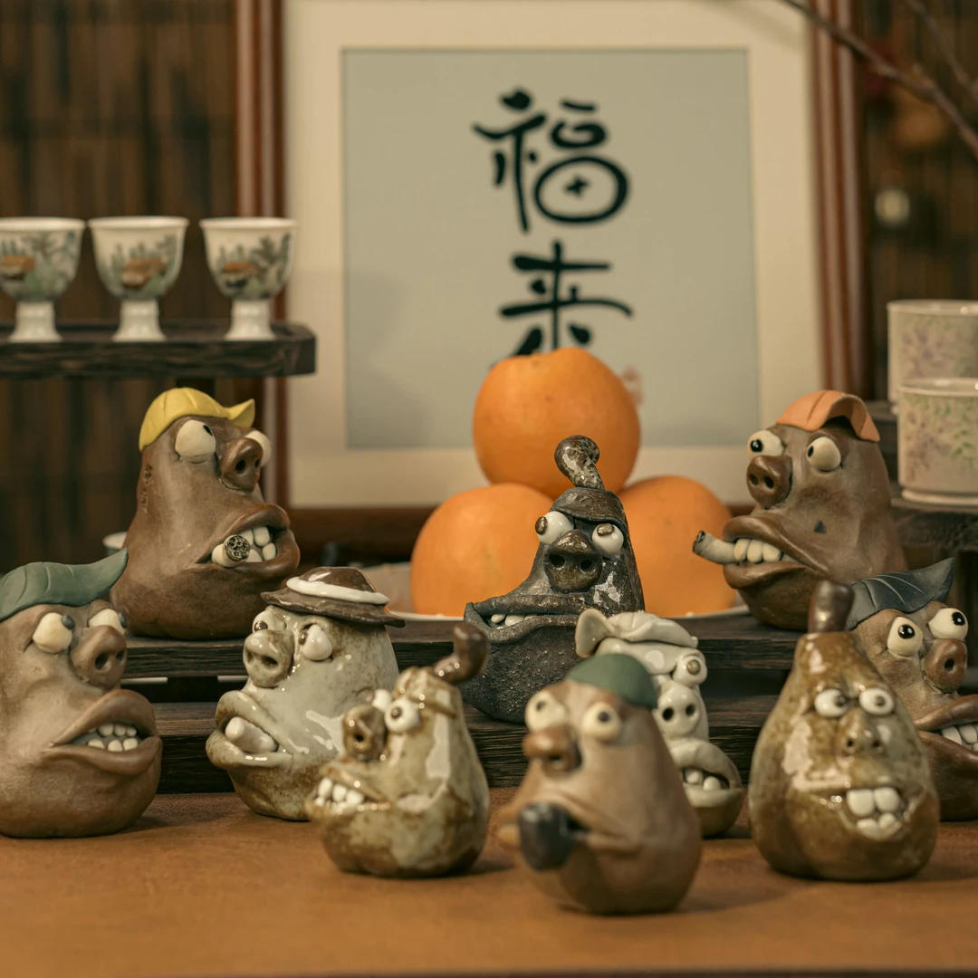 【阿煊茶器】 观山造物 怪诞风茶宠 手捏原创 雕塑摆件 侘寂 创意