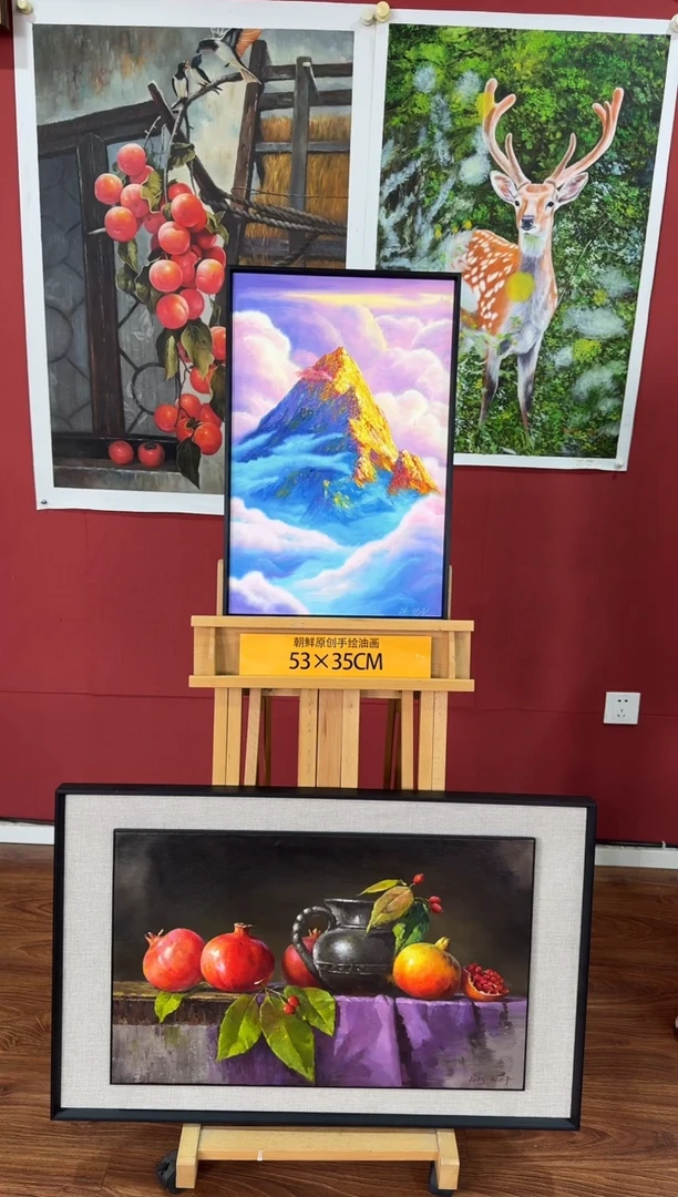 油画【5号】朝鲜原创纯手绘孤品油画