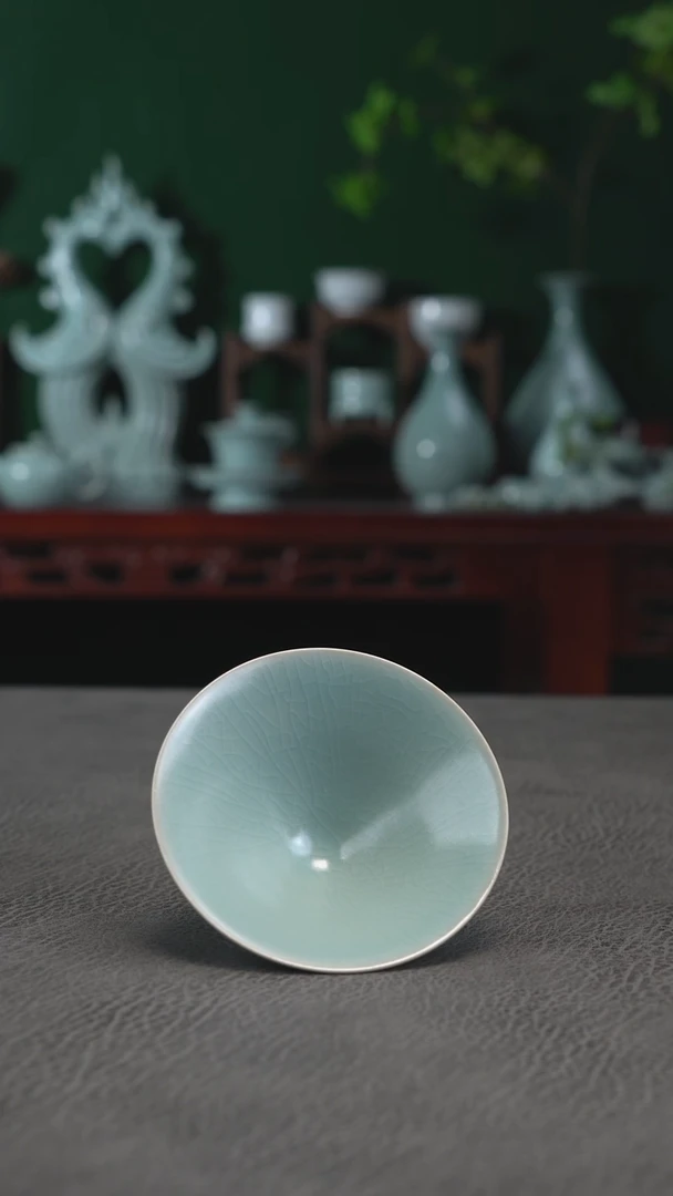 94号仿古天青斗笠杯微瑕福利~帆