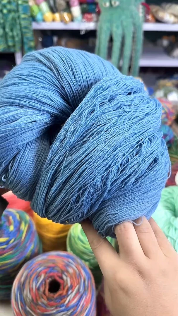 羊绒微瑕山羊绒蓝色0.5斤