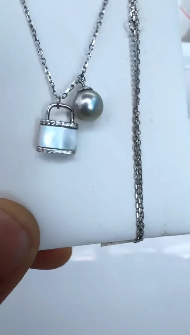 【闪购商品】海水珍珠颈饰银S925镶嵌套链