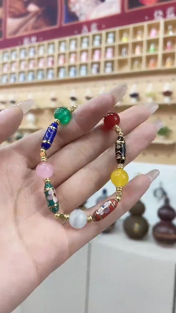 非遗手工景泰蓝手串竹节大