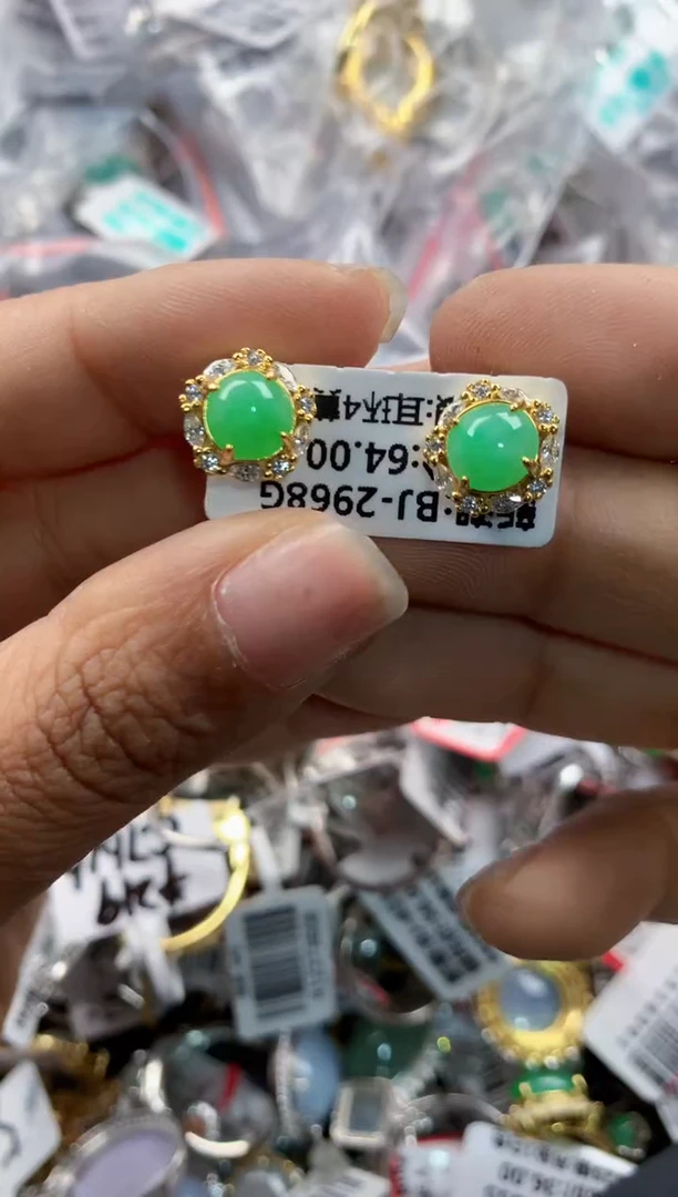 银S925镶嵌戒指翡翠777   1