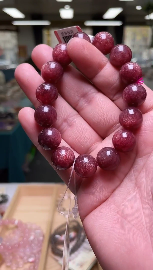 未镶嵌手链石英质玉13±/x-749【草莓晶