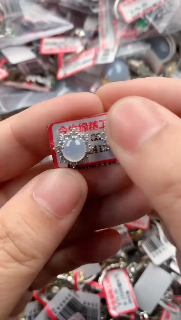 银S925镶嵌戒指翡翠10   7