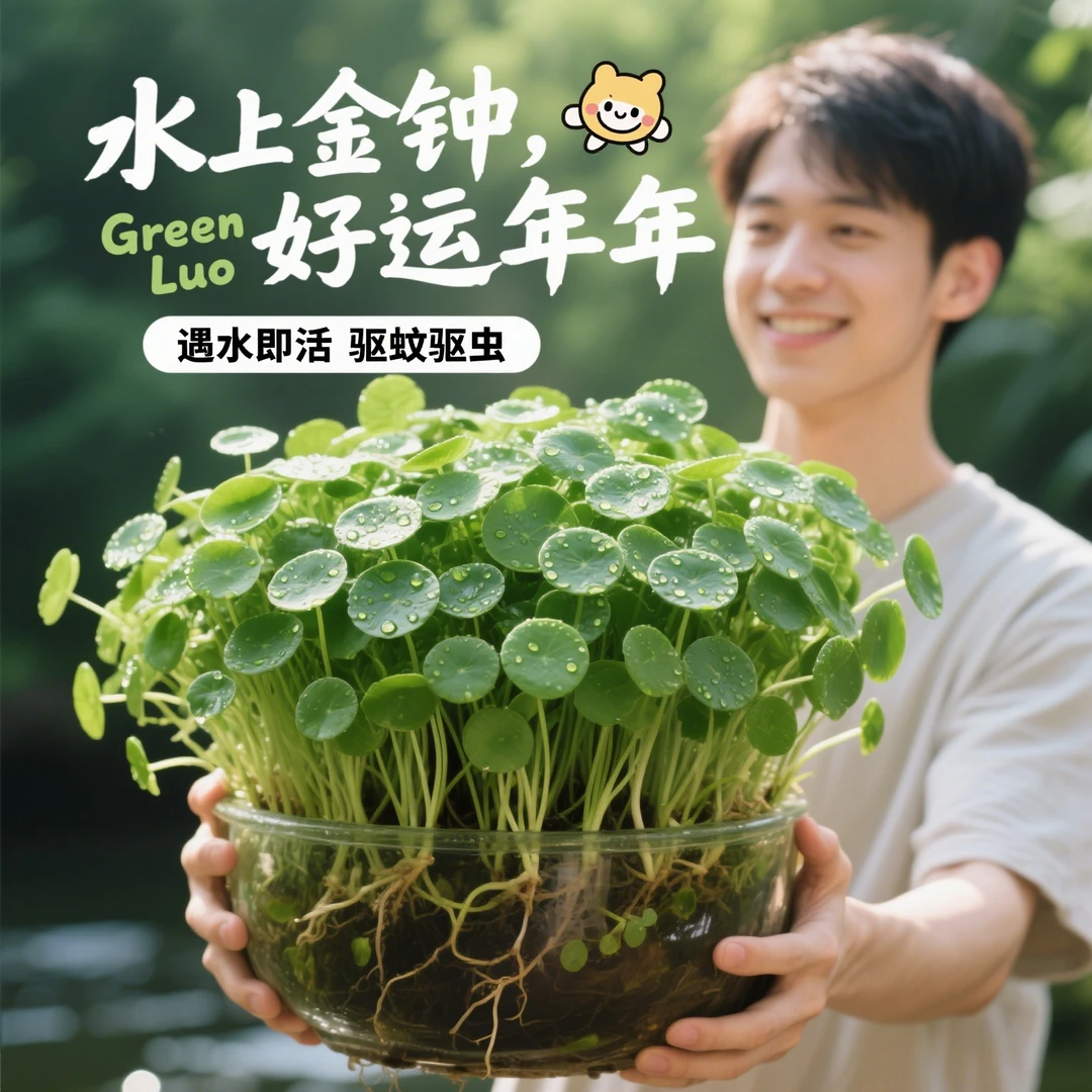 铜钱草水培植物鱼缸大叶水栽水养绿植金钱草小水草客厅室内外花卉