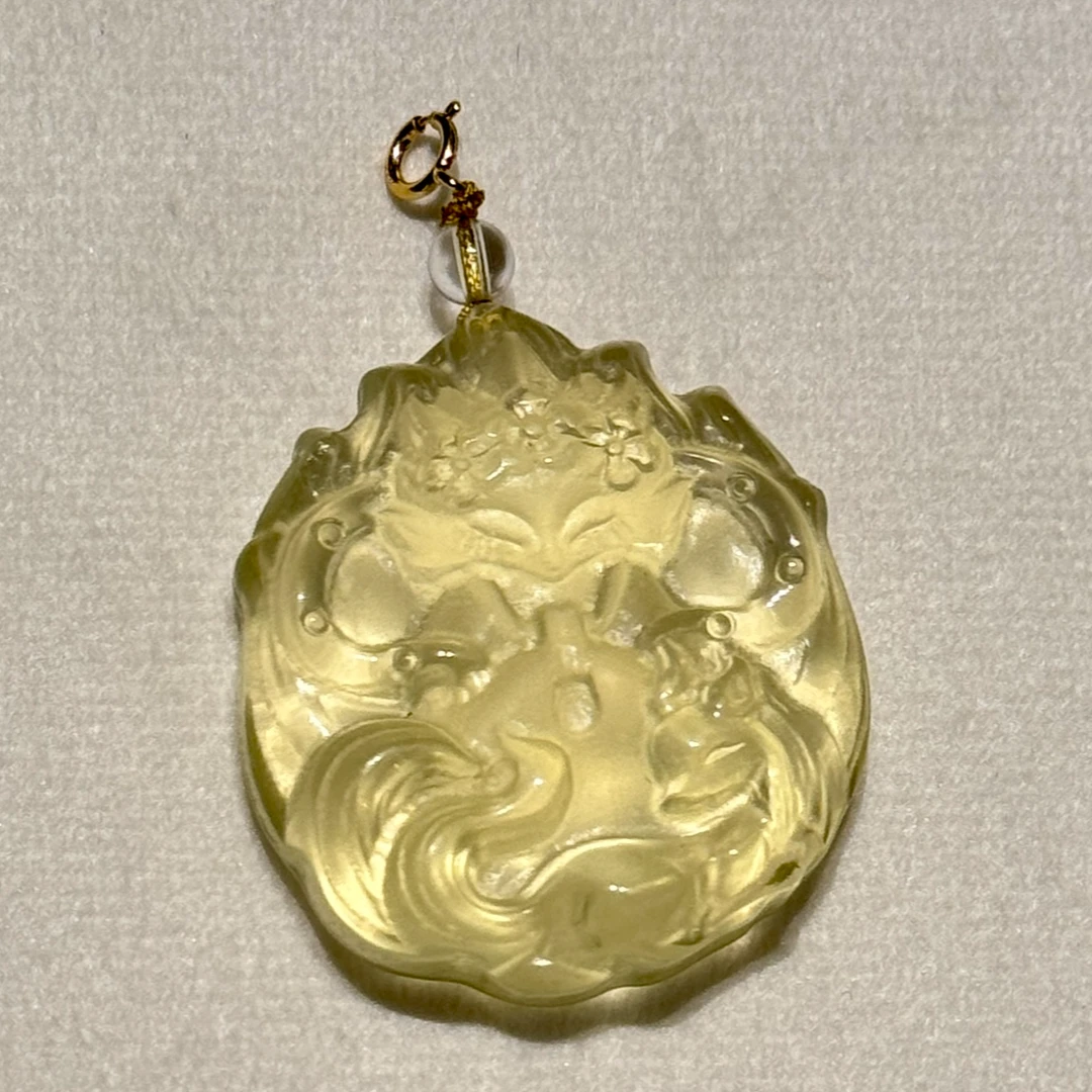 「风生水起·爱财爱己」黄水晶狐牌挂坠·爱自己才会发·多样性发一