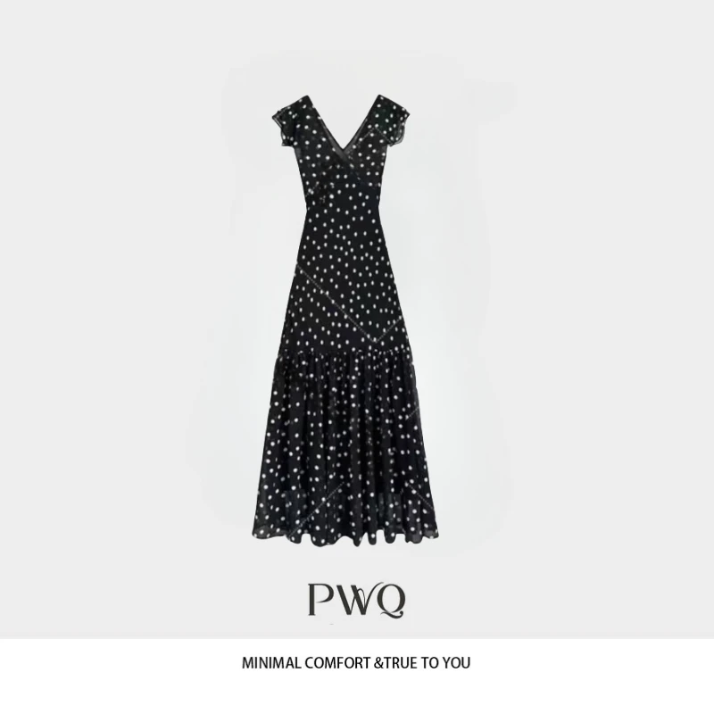 【法式赫本】连衣裙夏季新款气质波点显瘦收腰裙纯欲LY-25520XL7