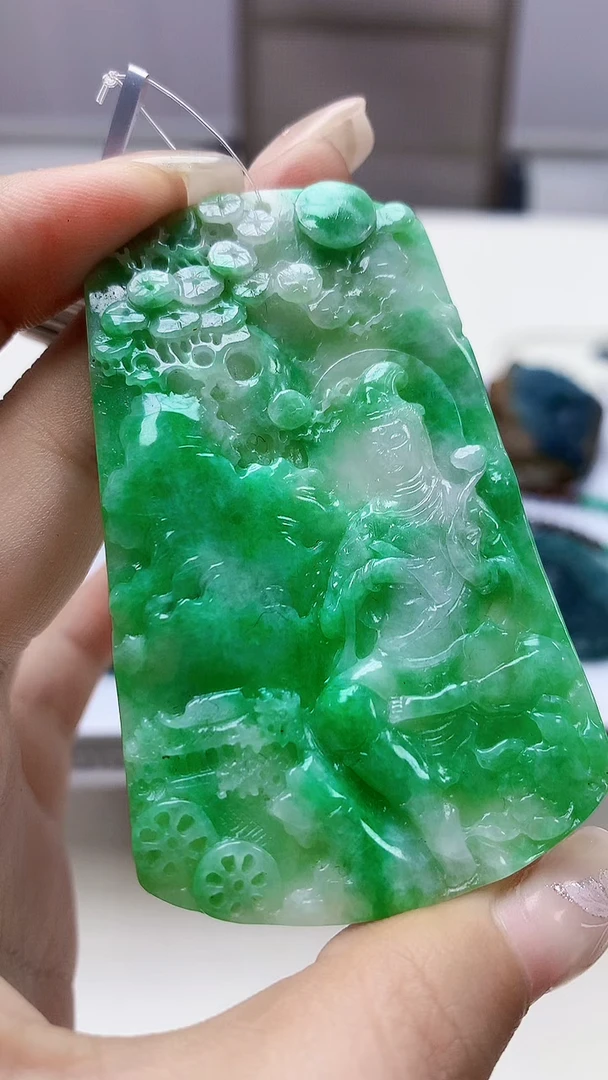 定制翡翠未镶嵌4688ms-毛货观音赠珠链188