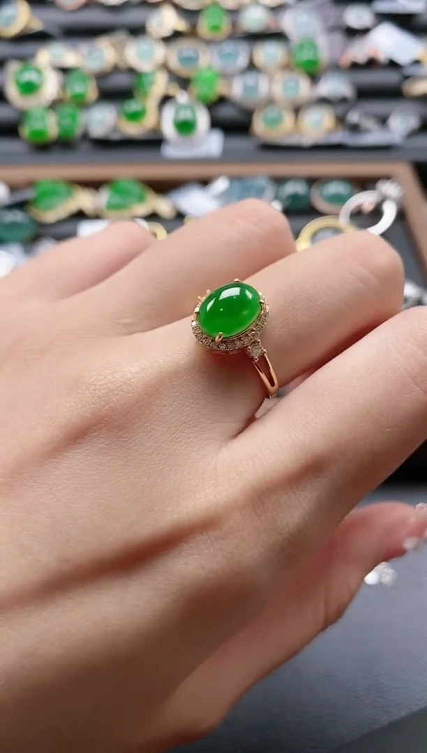 【闪购商品】翡翠戒指银S925镶嵌51511