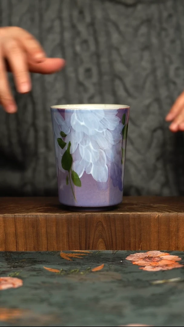 杯釉下彩手工手绘同款陶器