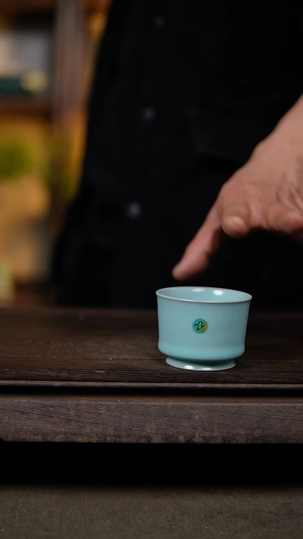 【闪购商品】杯仿古宋臻釉纯手工精工容天杯瑕22