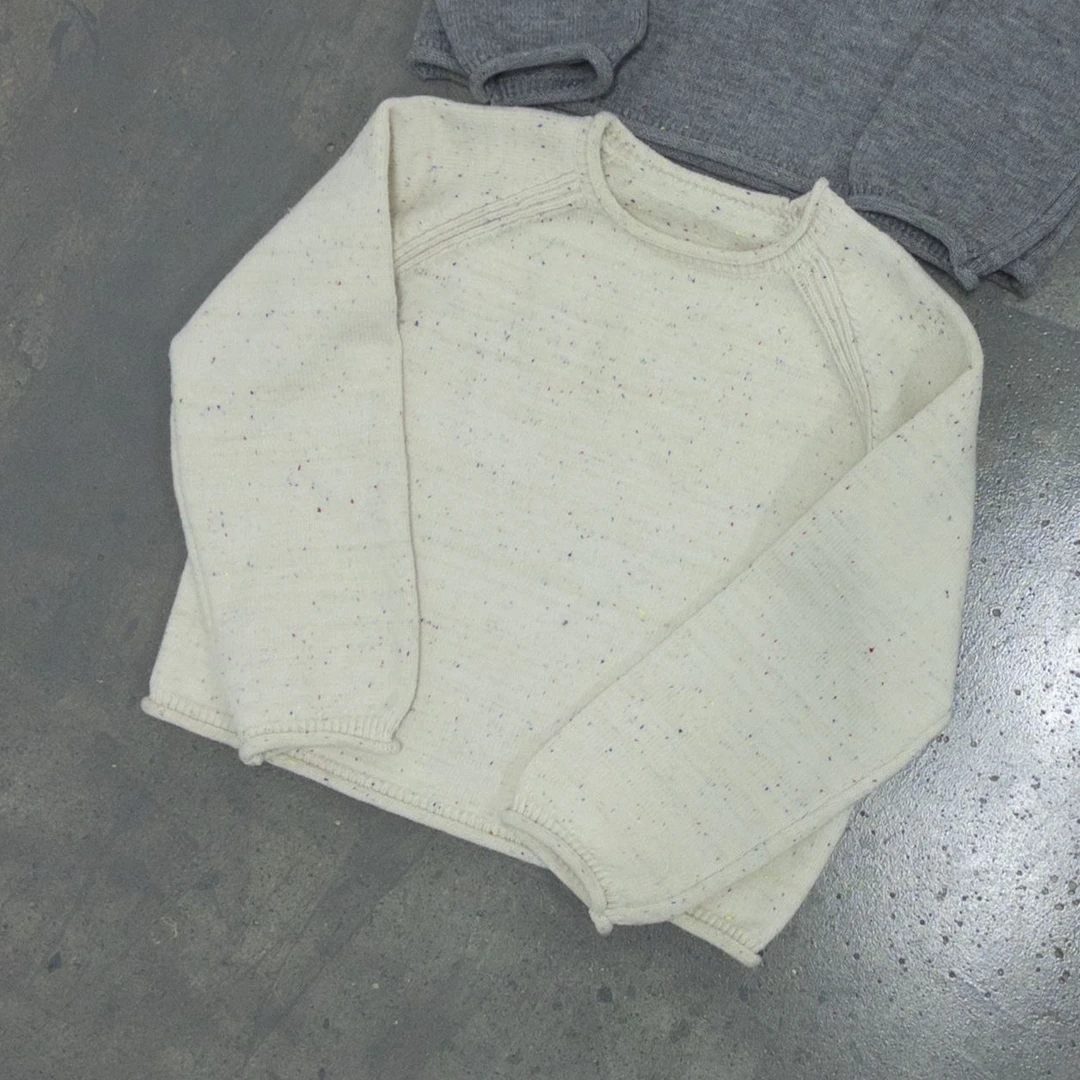 【针织系列】软糯花纱氛围感圆领毛衣 有设计感 超有洋气风