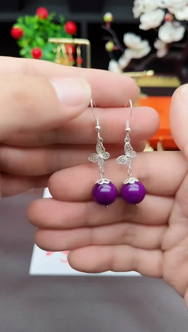 玛瑙/玉髓耳饰银S925镶嵌414000