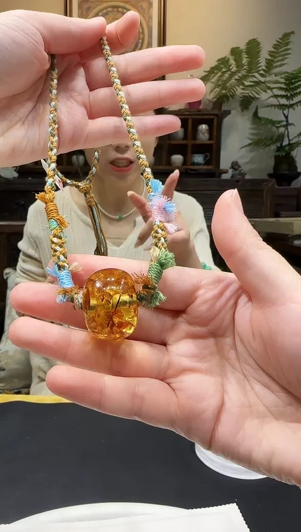 琥珀（花珀）颈饰未镶嵌项链