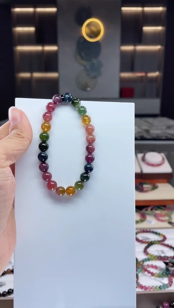 未镶嵌单圈手串碧玺(多样性发一条)Q
