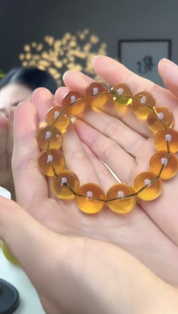 裸石琥珀未镶嵌16+蓝珀手串