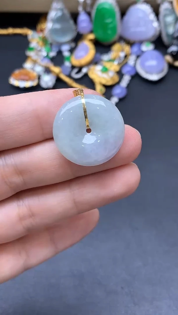 颈饰18K金镶嵌翡翠109-中国好珍宝