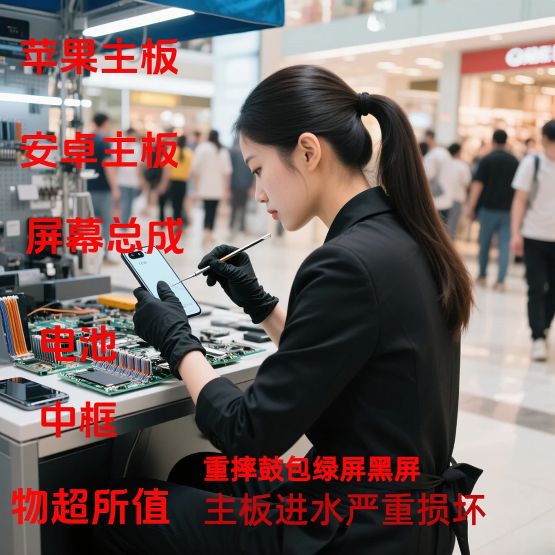 手机主板CPU屏幕总成更换电池尾插后壳玻璃外屏内屏手机中框