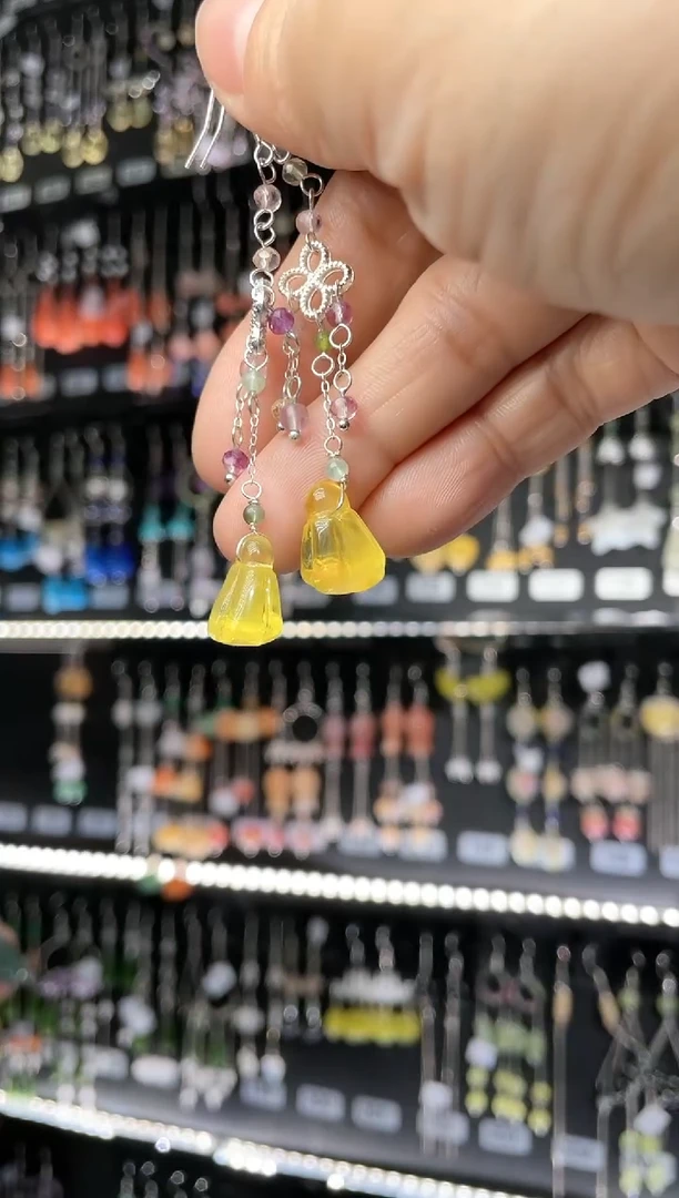 【闪购商品】紫晶耳饰银S925镶嵌 福儿