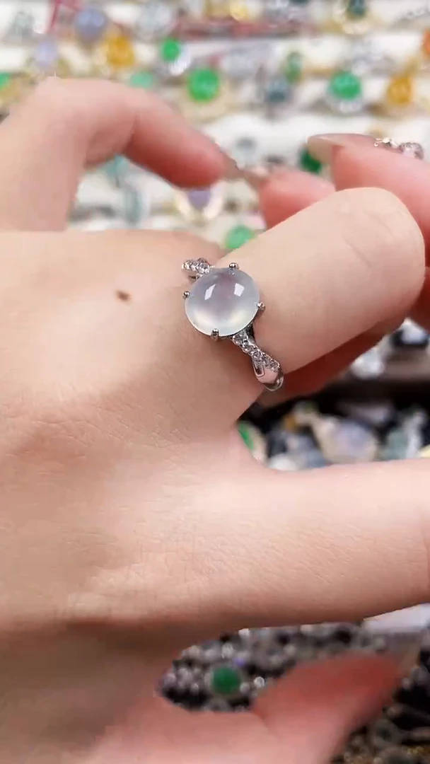 银S925镶嵌戒指翡翠163