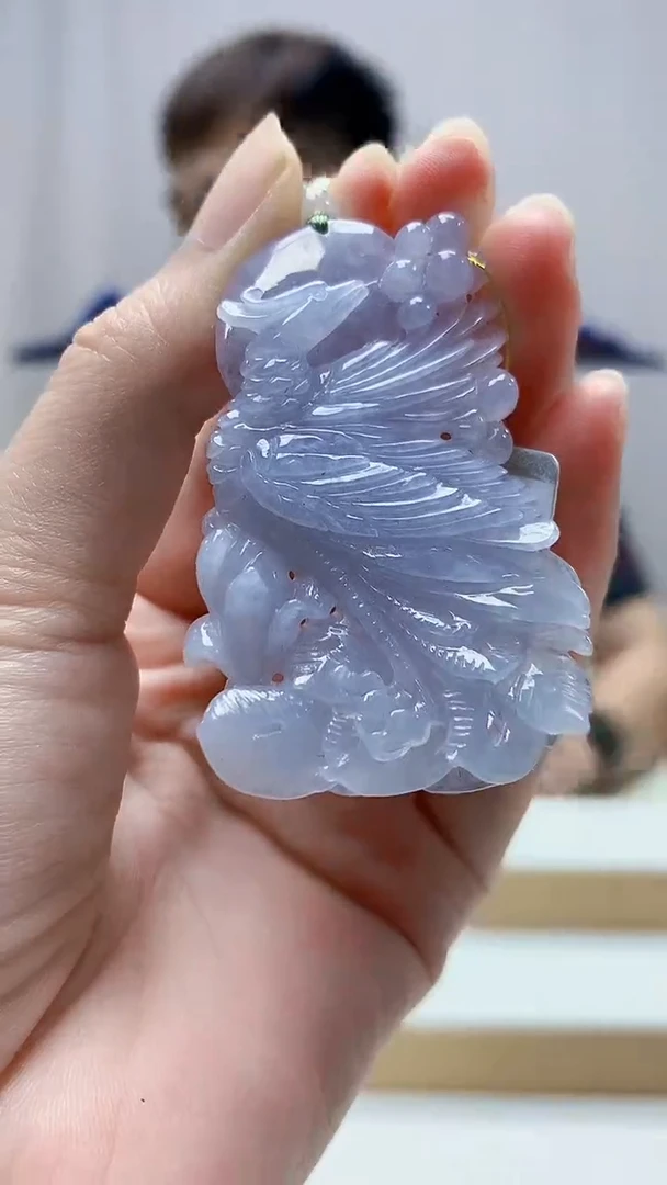 未镶嵌定制翡翠4868zm-毛货挂件凤凰28